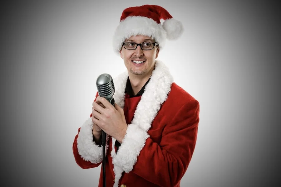 Guy Harris — Voice of Santa and Santa voiceover artist in his professional recording studio